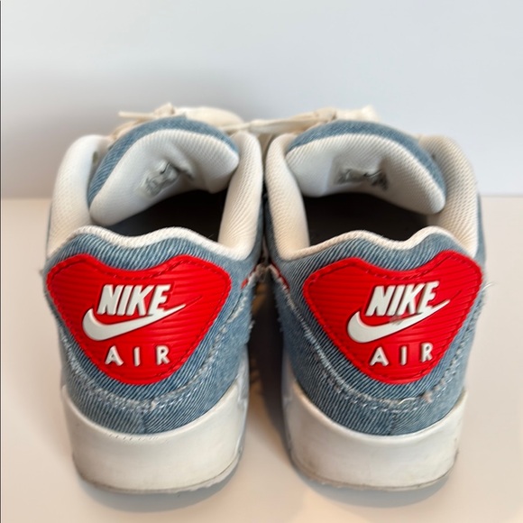 Nike Men’s Air Max 90 Denim and Orange Sneakers - Picture 3 of 5
